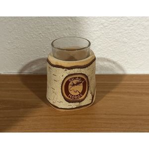 Norwegian Shot Glass with Wooden Glass Holder NWT